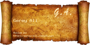 Gerey Ali névjegykártya